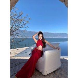 𝐉𝐚𝐧𝐞 " Set bộ đi biển phong cách đỏ sexy sang chảnh